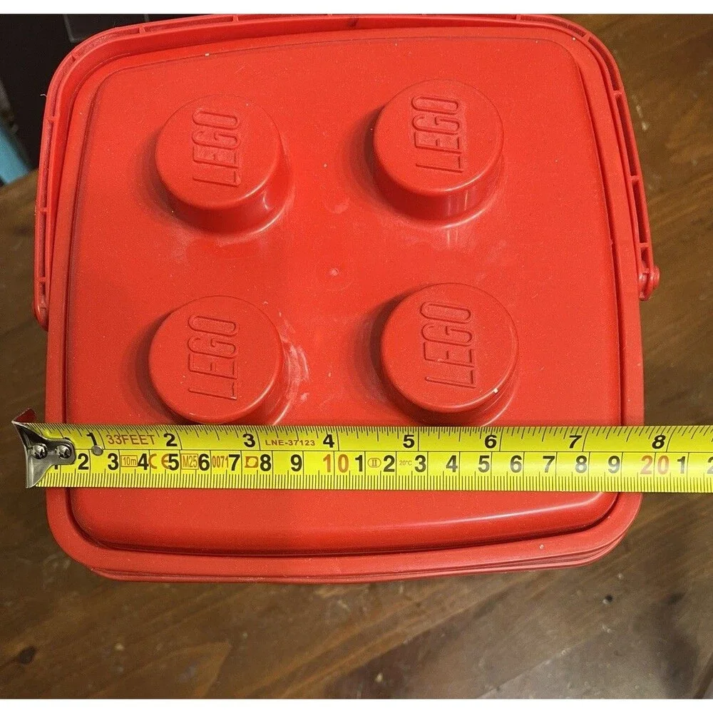Vintage LEGO DUPLO Red Storage Container & Regular Legos 1987 3lbs 5oz